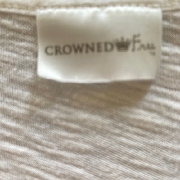 Crowned Free dolman 3/4 sleeve tee, white slub knit - size Large - Picture 5 of 6